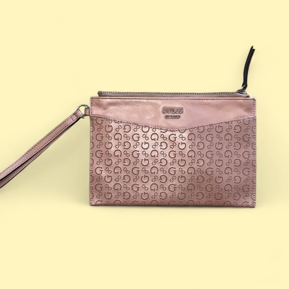 Guess Pink Logo Wristlet